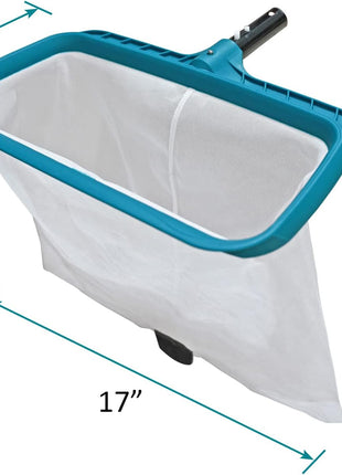 POOLWHALE Professional Pool Skimmer Net, Heavy Duty Swimming Leaf Rake Cleaning Tool with Deep Fine Nylon Mesh Net Bag - Fast Cleaning,Easy Scoop Edge,Debris Pickup Removal (No Pole)