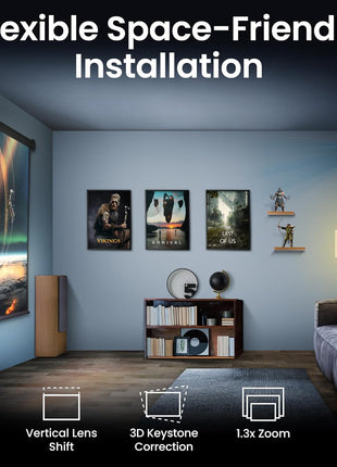BenQ TK710 4K HDR Laser 3200 Lms Home Entertainment Movie& Gaming Projector | 3200 Lms, 4ms Input Lag, 240Hz Refresh Rate, HDR10, eARC Support, Lens Shift, 1.3x Zoom, 240HZ Refresh Rate, 3 year warranty