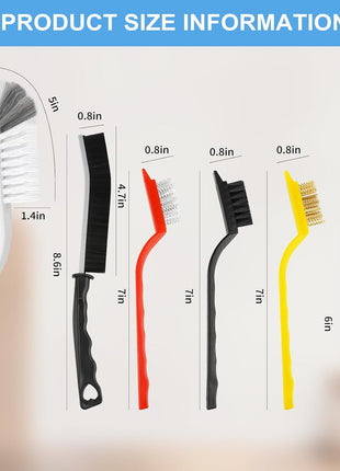 Dfacio 11Pcs Crevice Cleaning Brush Set, Hard Bristle Cleaning Supplies for Kitchen, Bathroom, Corner, Grout, Sink