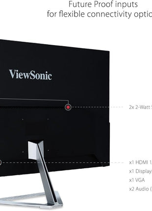 ViewSonic VX3276-MHD 32 Inch 1080p Widescreen IPS Monitor with Ultra-Thin Bezels, Screen Split Capability HDMI and DisplayPort