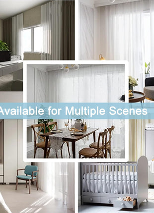 OWENIE Sheer Curtains 84 inches Long 2 Panels Set for Living Room/Bedroom, Rod Pocket Voile Sheer Panel Drapes, White, 2pcs, Each 42 inch W x 84 inch L