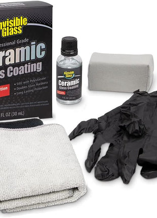 Invisible Glass 95151 Ceramic Glass Coating Kit – Long-Lasting, Rain Repellent & Hydrophobic Protection for Automotive Glass Windshields – Scratch & Weather Resistant – Quick, Easy Application – 30 mL