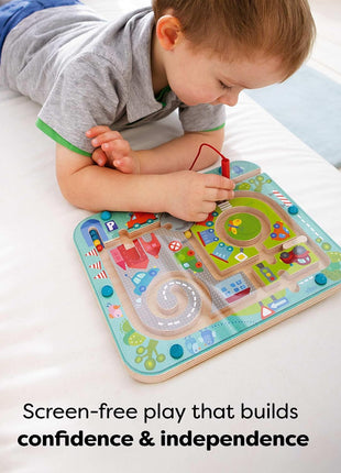 HABA Town Maze Magnetic Busy Board & Travel Toy for Toddlers Ages 2 & Up | Magnetic maze travel activity for toddlers that builds fine motor skills, focus and screen-free learning on the go.