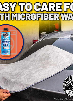 Chemical Guys Woolly Mammoth Large Microfiber Drying Towel - 36 x 25 Inch Gray, Ultra Plush Super Absorbent Car Drying Towel for Cars, Trucks, SUVs, Motorcycles, RVs, and Auto Detailing