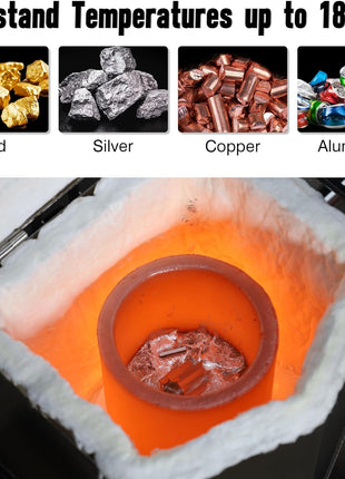 CANALHOUT 6Kg Graphite Crucible w/Pouring Spout for Melting Metal | Silicon Carbide Crucible, 1800°C(3272°F) High Temp, Melting Casting Refining Aluminum Gold Silver Brass Copper