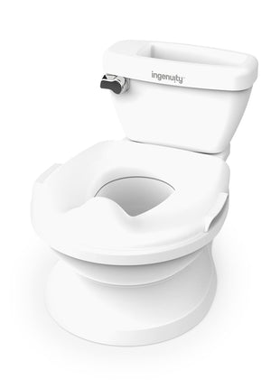 Ingenuity My Size Potty Pro 2-in-1 Potty Training Toilet, Floor Potty with Removable Potty Seat for Standard Toilets, Realistic Flushing Sound, For Toddlers Ages 18+ months, Up to 50 lb