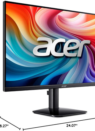 acer 27 Inch Monitor- KB272-27 Inch FHD IPS (1920 x 1080) Display, Up to 120Hz Refresh Rate, 99% sRGB, Tilt, Adaptive-Sync Support (FreeSync Compatible) 1ms (VRB), sRGB 99% Color, HDMI & VGA Ports