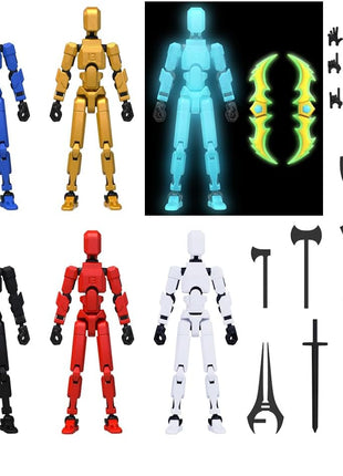 MerryXD 6 Pack Assembly Completed T13 3D Action Figure,Dummy Nova Titan Lucky 13 Action Figure 3D Printed Multi-Jointed Movable Toy