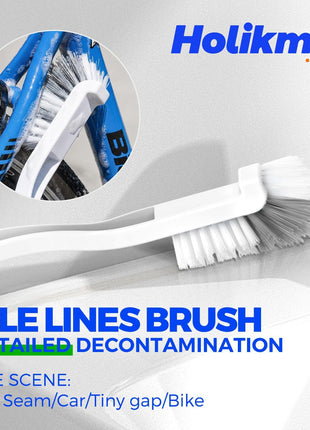 Holikme 7 Pack Deep Cleaning Brush Set, Scrub Pads with Scraper Tip for Pool Walls, Bathroom, Grout, Floor, Bike, Tub, Shower, Kitchen Surface (Green)