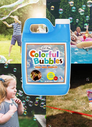 Lulu Home 33.8 OZ/1 L Concentrated Bubble Solution, Refill for Bubble Machines, Giant Wands, and Blowers - Up to 2.5 Gallons for Kids' Birthday Parties