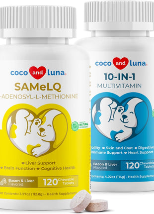Same + 10 in 1 Multivitamin for Dogs - Liver Support, Hip and Joint Support, Skin Health, Immune Support and Digestive Health, Cognitive Health