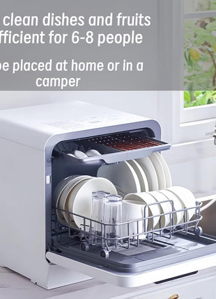 Dishwasher Countertop dishwasher Portable small automatic cleaning 4 cleaning modes and drying and disinfection mode Automatic water absorption and connection to the faucet