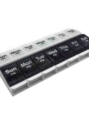 Ezy Dose Weekly (7-Day) AM/PM Pill Organizer, X-Large Case, Blue/Purple | Daily Vitamin Box & Supplement Medicine Planner, 2 Times a Day Push Button Compartments, Portable & Travel-Friendly, BPA-Free