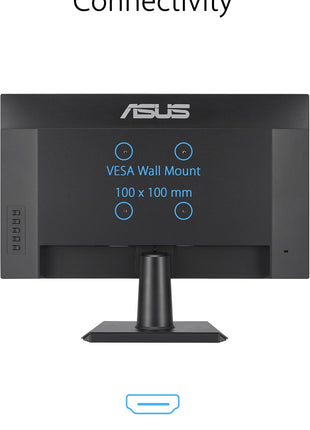 ASUS 27 Inch Monitor - 1080P, IPS, Full HD, Frameless, 100Hz, 1ms, Adaptive-Sync, for Working and Gaming, Low Blue Light, Flicker Free, HDMI, VESA Mountable, Tilt - VA27EHF