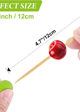 300PCS Cocktail Picks Bamboo Skewers for Appetizers, FATLODA Paddle Wooden Skewers, Fancy Flat Toothpicks for Appetizers, 4.7 IN Bamboo Sticks for Party Sandwich Fruit Charcuterie Boards Accessories
