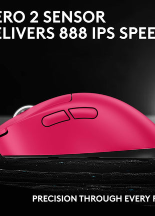 Logitech G PRO X Superlight 2 DEX Wireless Gaming Mouse, 60g pro-Grade Right-Handed Mouse with 5 programmable Buttons, USB-C Charging, 44k DPI Sensor, up to 8 kHz Polling for PC/Mac - Magenta