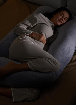 Momcozy Pregnancy Pillow for Sleeping - U Shaped Full Body Maternity Pillow | Removable Cover, Support for Back, Legs, Belly, Hips for Pregnant Women, Side Sleeper, Pregnancy Gifts & Essentials, 57 Inch