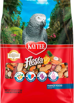 Kaytee Fiesta Parrot Food, Nutritious and Fun Blend, Supports Skin, Feather, Digestion, Brain and Heart Health, 4.5 pounds