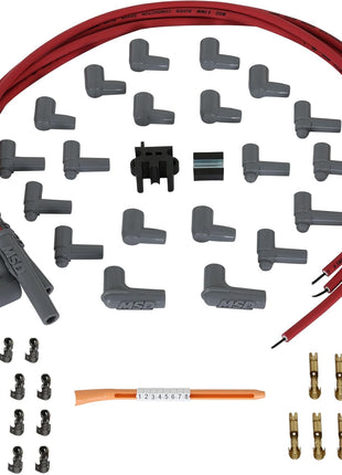 MSD 31159 Super Conductor Spark Plug Wire Set 4 Cyl Multi-Angle Plug, Socket/HEI