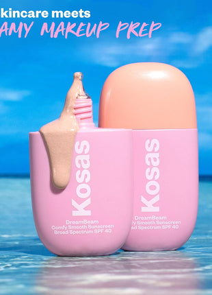 Kosas DreamBeam SPF 40 Mineral Sunscreen for Face + Makeup Prep – Lightweight Hydrating Sun Protection, 40 ml