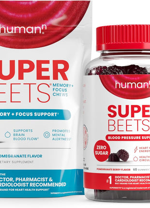 HumanN Memory + Focus Chews & Heart Gummies Zero Sugar
