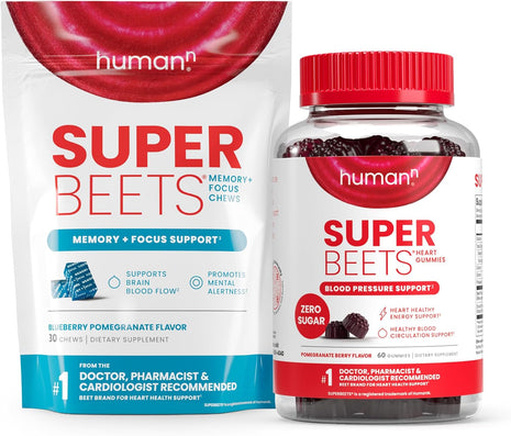HumanN Memory + Focus Chews & Heart Gummies Zero Sugar