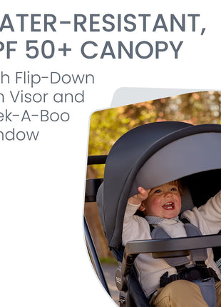Britax Brook+ Modular Baby Stroller, Ultra-Lightweight Infant and Toddler Stroller with SafeWash Insert and 4 Ways to Stroll, Graphite Onyx