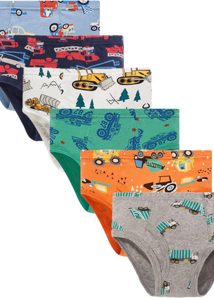 Boboking Little Boys Briefs Dinosaur Truck Toddler Kids Underwear (Pack of 6) 5/6Y