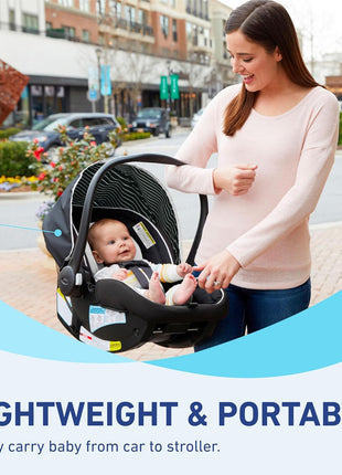 Graco® SnugRide Lite LX Infant Car Seat, Lightweight Rear-Facing Seat for Babies 4–30 lb, 4-Position Adjustable Base, Latch Installation & ProtectPlus Engineered, Studio