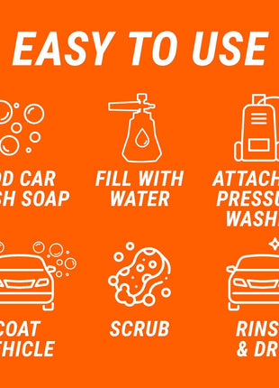 Armor All 2-in-1 Foam Cannon Kit, Car Cleaning Kit Connects to Power Washers and Garden Hoses for Vehicle Cleaning, Includes Foam Cannon, Foam Applicator and Ergonomic Adaptor, 1 count