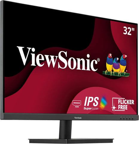ViewSonic VA3209M 32 Inch 1080p IPS Computer Monitor, Full HD, HDMI VGA, PC | Frameless Design, Dual Speakers, Home Office, Desktop, Laptop, Work, Study, Daily Tasks, Wide Viewing Comfort, Built-In Sound