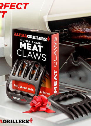 Alpha Grillers Meat Shredder Claws BBQ Pulled Pork Bear Claws for Shredding | Smoker & Grilling Accessories, Chicken Shredder Tool, Pork Pulling Gift for Men