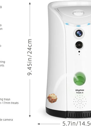 Petalk AI Dog Camera Automatic Treat Dispenser, 5G&2.4G WiFi HD Pet Camera, Remote Treat Tossing