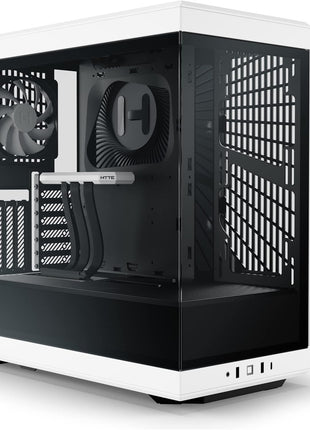 Hyte Y40 Modern Aesthetic Panoramic Tempered Glass Mid-Tower ATX Computer Gaming Case with PCIE 4.0 Riser Cable Included, White (CS-HYTE-Y40-BW)
