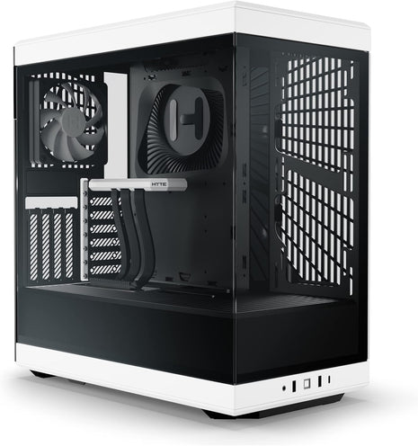 Hyte Y40 Modern Aesthetic Panoramic Tempered Glass Mid-Tower ATX Computer Gaming Case with PCIE 4.0 Riser Cable Included, White (CS-HYTE-Y40-BW)