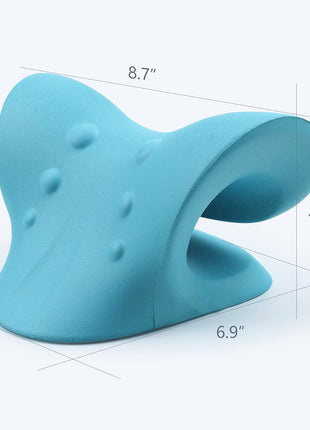 RESTCLOUD Neck and Shoulder Relaxer, Cervical Traction Device for TMJ Pain Relief and Cervical Spine Alignment, Chiropractic Pillow Neck Stretcher (Blue)