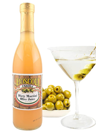 Boscoli Dirty Martini Olive Juice - 12.7 oz Bottle, Pack of 3, All Natural, Gluten-Free - Premium Cocktail Mixer for Martinis & Bloody Marys