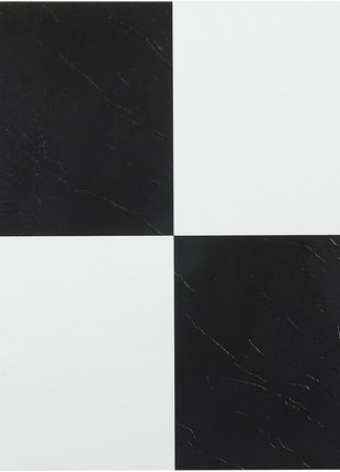 Nexus Self Adhesive 12-Inch Vinyl Floor Tiles, 20 Tiles - 12" x 12", Black/White Pattern - Peel & Stick, DIY Flooring for Kitchen, Dining Room, Bedrooms & Bathrooms by Achim Home Decor