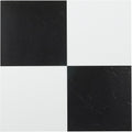 Nexus Self Adhesive 12-Inch Vinyl Floor Tiles, 20 Tiles - 12 inch x 12 inch, Black/White Pattern - Peel & Stick, DIY Flooring for Kitchen, Dining Room, Bedrooms & Bathrooms by Achim Home Decor
