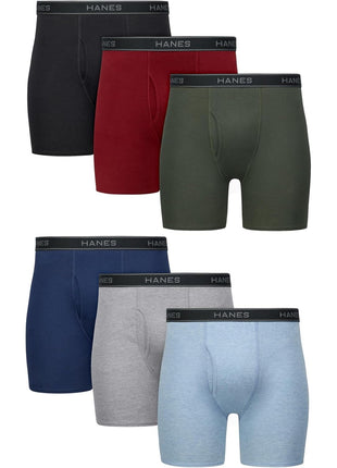 Hanes mens Underwear Boxer Briefs Pack, Cool & Breathable Cotton Moisture-wicking Underwear for Men, No Ride Up
