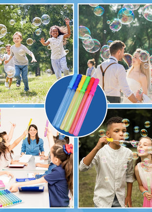 JOYIN 14.6'' Big Bubble Wands for Kids, 6 PCS Bubble Wand with Refill Solution for Summer Toy Party Favor, Outdoors Toy Activity, Easter Basket Stuffers, Birthday Gift