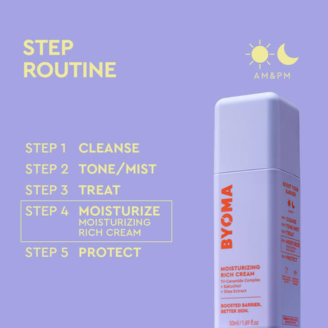 BYOMA Moisturizer - Moisturizing Rich Cream, Face Moisurizer for Dry Skin