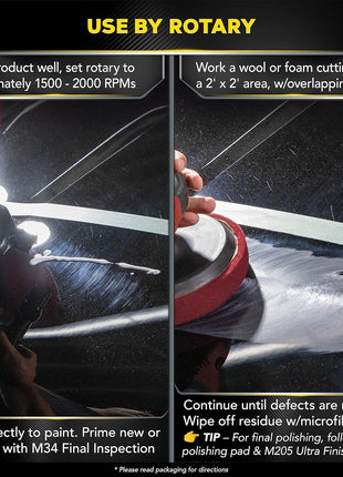 Meguiar's Mirror Glaze M105 Ultra-Cut Compound, Pro-Grade Car Compound for Removing Scratches and Heavy Swirls, Restores Gloss and Clarity, Car Guy Gifts for Men and Women Who Love to Detail, 8 Oz