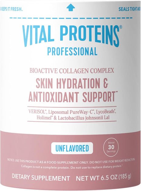 Vital Proteins Professional Bioactive Collagen Complex Skin Hydration 6.5oz | VERISOL®, Liposomal PureWay-CTM, LycoBeads®, Holimel®, Skin Hydration & Antioxidant Protection, 30 Servings