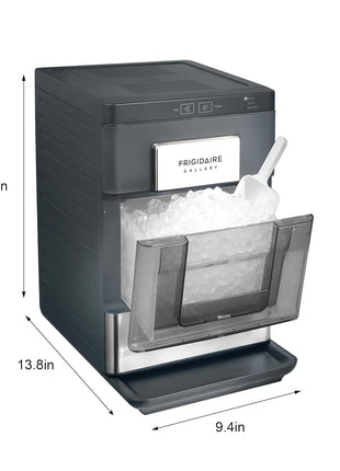 Frigidaire Gallery, 33 Lbs. Countertop Ice Maker, Nugget Shaped Ice, Stainless Steel Trim (Black)