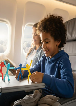 MAGMEN 10-Piece Magnetic Fidget Figures with Storage Tin - Opaque-Color Magnetic Character Figures for Kids & Adults - Quiet Airplane & Road Trip Travel Toy - Screen-Free Sensory Desk Toy