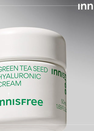 Innisfree Green Tea Seed Hyaluron Cream 50ml - Genuine Product Moisturizer Water-rich Oily Skin Dry Skin Combination Skin Dryness Korean Cosmetics
