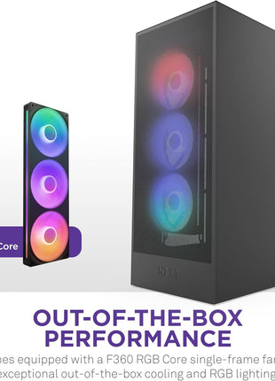 NZXT H7 Flow RGB - Mid-Tower ATX Airflow PC Case - Black | Airflow ATX build with pre-installed 360mm RGB fan unit. Bottom GPU cooling and CAM-ready lighting out of the box.