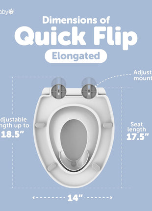 Jool Baby Quick Flip Toilet Seat with Built-in Potty & Splash Guard for Toddler Training, Slow Close (Elongated)