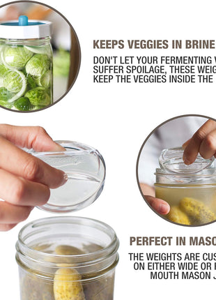 Masontops Pickle Pebble Glass Infinity Weights for Fermenting   Pickling Weight Set   Wide Mouth Mason Jar Fermentation